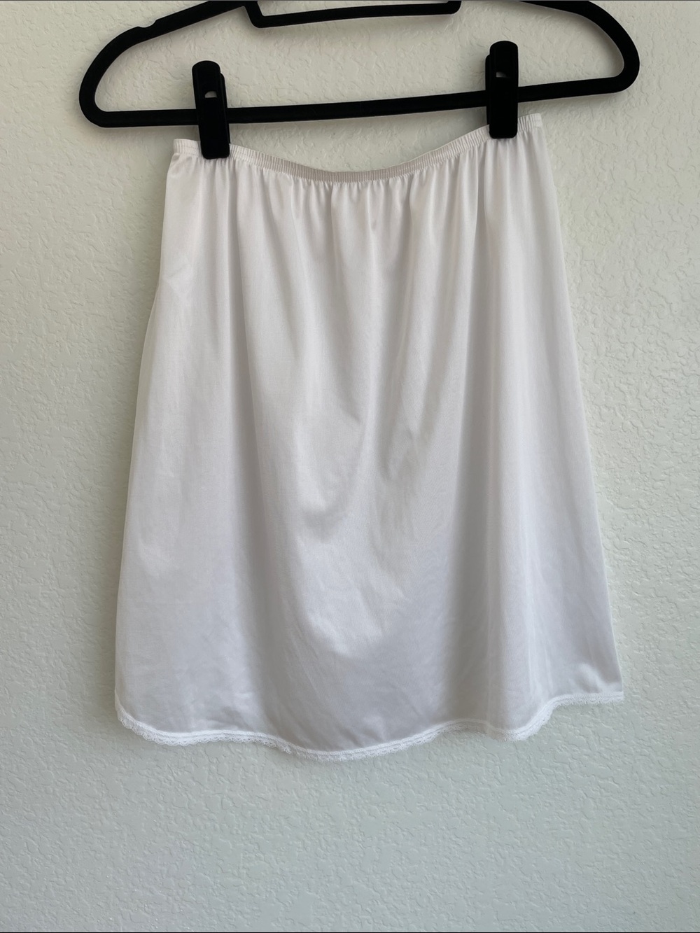 vassarette White A-Line Half Slip with Elastic Waist